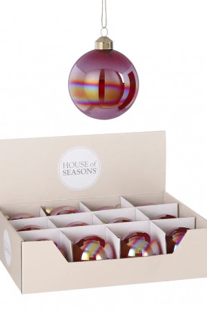 Набор стеклянных шаров Тиффани 80 мм., 12 шт.,  House of Seasons (85840)