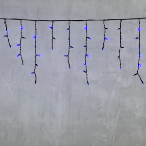 Светодиодная бахрома с колпачком 3,1*0,5 м., 120 синих LED ламп, каучуковый черный провод, LTC (LL120-1-2B)