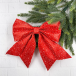 Бант Полин 20x24 см., 1 шт., красный в горошек., Christmas DeLuxe (86835) 