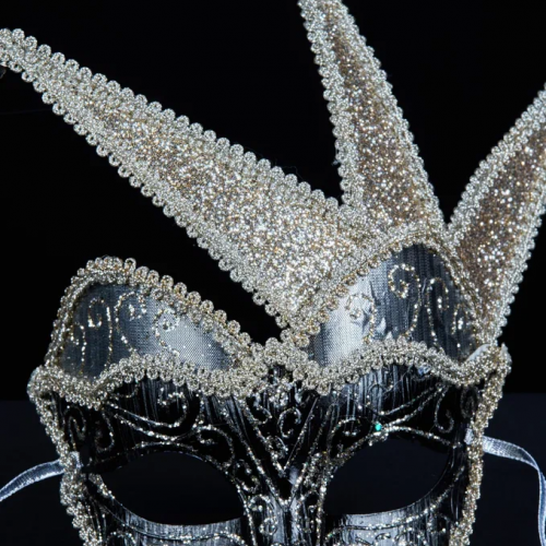 Винтажное украшение Маска королевского шута  28х23 см., черный с платиной, Christmas DeLuxe (89034)