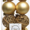 Набор пластиковых шаров Белль 60 мм, золото, 16 шт, Kaemingk (020850)