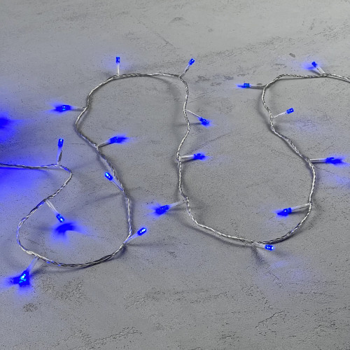 Светодиодная гирлянда 20 м., 200 синих LED ламп, 24V., прозрачный силиконовый провод, IP65, Beauty Led (EST200-10-1B)