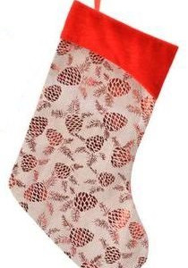 Рождественский носок Парча шишки 45*24 см, Kaemingk (611602/2)