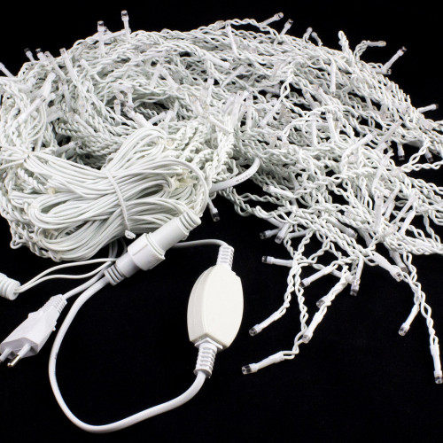 Светодиодный занавес с мерцающим диодом 5*0.7 м., 350 холодных белых LED ламп, белый провод, Winner Light (w.03.6W.350+) в Санкт-Петербурге