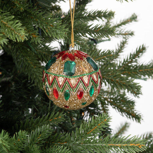 Винтажный стеклянный шар Королевские самоцветы 7 см., 1 шт., Karlsbach (13443)