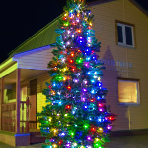 Комплект освещения Цветной каскад для елей высотой 4 м., 360 разноцветных LED., 36 м., шаг 35 см., Green Trees (Kaskad4)