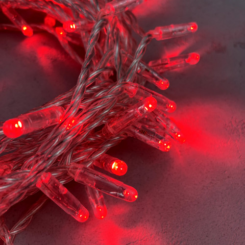 Светодиодная гирлянда с колпачком 100 красных LED ламп 10 м., 24В., прозрачный провод ПВХ, IP65, LTC (PST100CAP-10-1R) в Санкт-Петербурге