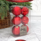 Набор пластиковых шаров Парис 80 мм., красный, 6 шт., Christmas De Luxe (87568)
