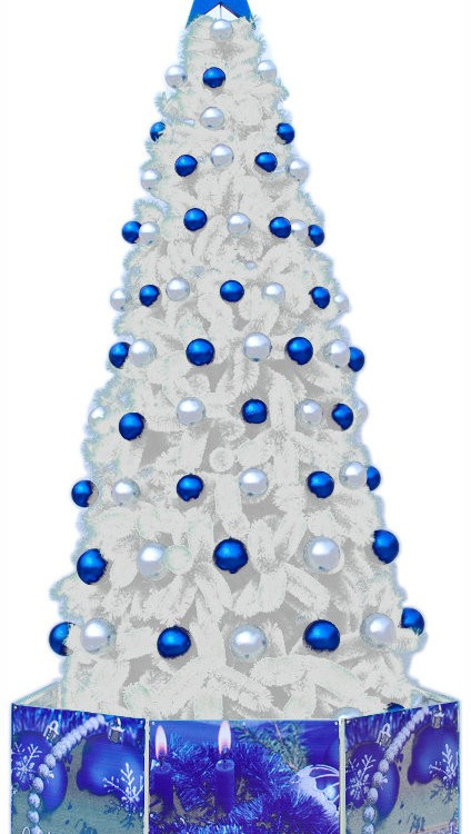 Искусственная ель Виктория 5.5 м., белая, ствольная, ПВХ, ПромЕлка (VK550W)