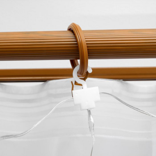 Занавес-роса 2.8×3 м. на крючках, пульт, IP20, серебристая нить, 300 теплых белых LED, 8 режимов, USB, Luazon Lighting (4814717) в Санкт-Петербурге