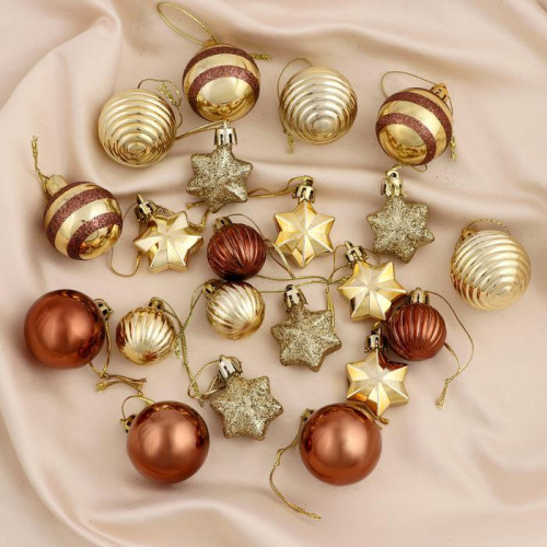 Набор украшений пластик Серпантин кофейный, 21 шт., Зимнее Волшебство (2122890)     