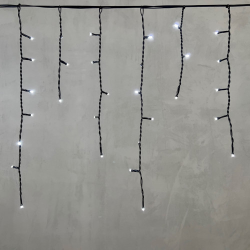 Гирлянда Бахрома 3,1*0,5 м., 24В., 150 холодных белых LED ламп, провод черный ПВХ, IP54, LTC (PIL150-11-1W)