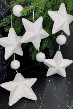 Гирлянда Звездопад 104 см., диаметр 13 см., белая, пенопласт, Christmas DeLuxe (89426) 