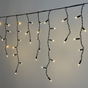 Гирлянда Бахрома 3,1*0,5 м., Тепло-Белая 220В., 120 LED, Провод Черный Каучук 2,3 мм., IP65, (ECO120-1-2WW)