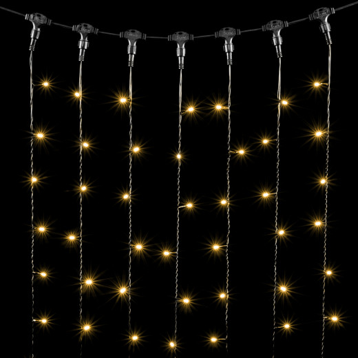 Светодиодный занавес 2*3 м., 600 теплых белых LED ламп, черный провод ПВХ, Beauty Led (PCL602-11-2WW) — 
