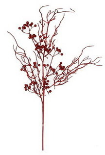 Веточка с ягодами 90 см цвет красный, (163261)