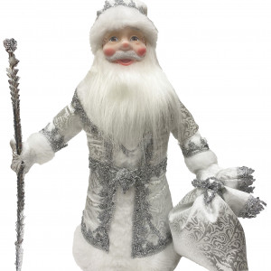  Дед Мороз под елку СЕРЕБРЯНЫЙ 40 см., Батик (ДМ-12) 