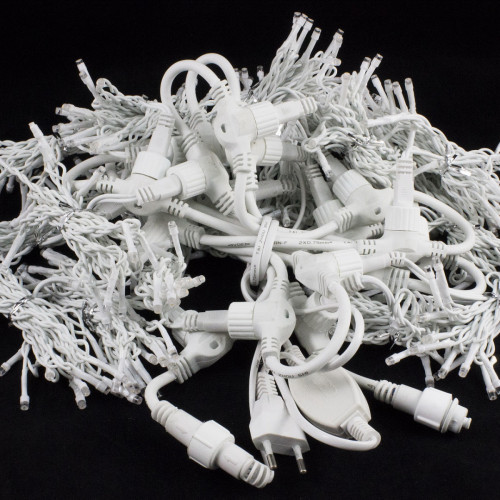 Светодиодный занавес с мерцающим диодом 3*2 м., 400 холодных белых LED ламп, белый провод, Winner Light (w.03.6W.400+) в Санкт-Петербурге