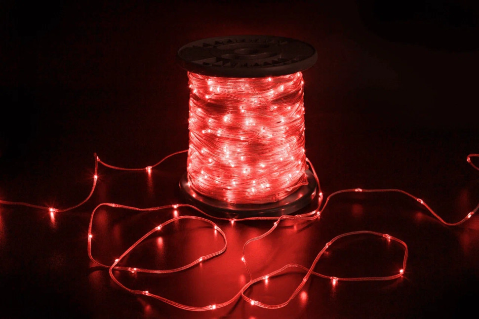 Светодиодная гирлянда "Краса" 200м, 2000 LED, прозрачный провод, красная (TPF-CR200-24V-T/R)