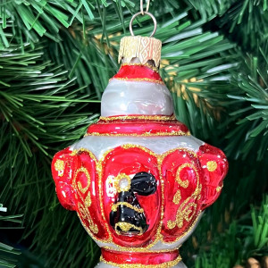 Елочное украшение Самовар, стекло, 10 см., 1 шт., Витус (А267)