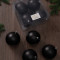 Набор пластиковых шаров Глория 100 мм., черный матовый, 4 шт., ЕлкиТорг (150405)