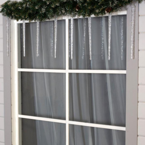 Гирлянда Сосульки рифленые 2.5×0.42 м., IP65, прозрачная нить, 288 белых LED с эффектом стекания, 12 В., Luazon Lighting (5248349)