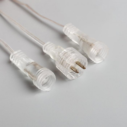 Гирлянда Сосульки рифленые 2.5×0.42 м., IP65, прозрачная нить, 288 белых LED с эффектом стекания, 12 В., Luazon Lighting (5248349)