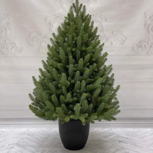 Ель Пышная Премиум 90 см. в кашпо, 100% литая хвоя, TreeDeLux (70177)
