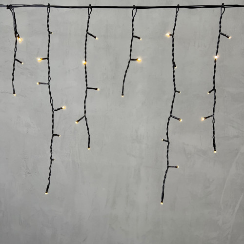 Гирлянда Бахрома 3,1*0,5 м., 24В., 150 тепло-белых LED ламп, провод черный ПВХ, IP54, LTC (PIL150-11-1WW)