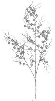 Веточка с ягодами 82 см цвет серебро, (163264)
