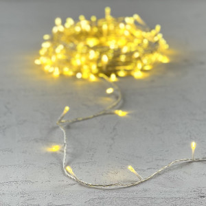 Светодиодная гирлянда 20 м., 200 шампань LED ламп, 24V., прозрачный силиконовый провод, IP65, Beauty Led (EST200-10-1CH)