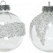 Набор пластиковых шаров Эльза 80 мм, серебро, 12 шт, Kaemingk (025768)      