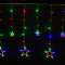 Светодиодная бахрома Звезды 2.5*0.95 м., 220V, 138 разноцветных LED ламп, прозрачный провод, контроллер, Winner (m.02.5T.138.S+)