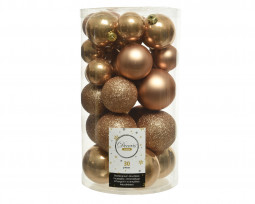 Набор пластиковых шаров Стиль mix, медово-золотой, 30 шт., Kaemingk (022904)