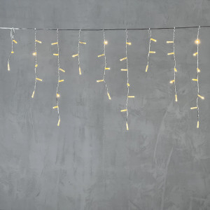 Светодиодная бахрома с колпачком 3,1*0,5 м., 120 теплых белых LED ламп, прозрачный провод ПВХ, IP65, LTC (PIL120CAP-10-2WW)