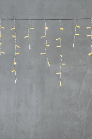 Светодиодная бахрома с колпачком 3,1*0,5 м., 120 теплых белых LED ламп, прозрачный провод ПВХ, IP65, LTC (PIL120CAP-10-2WW)
