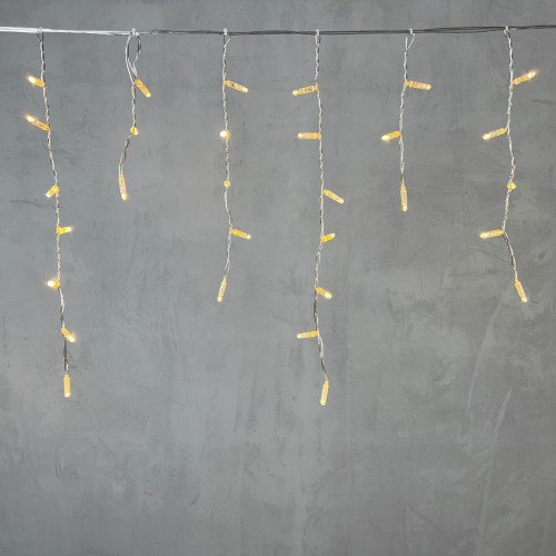 Светодиодная бахрома с колпачком 3,1*0,5 м., 120 теплых белых LED ламп, прозрачный провод ПВХ, IP65, LTC (PIL120CAP-10-2WW)