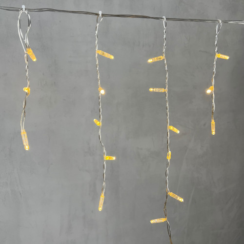 Светодиодная бахрома с колпачком 3,1*0,5 м., 120 теплых белых LED ламп, прозрачный провод ПВХ, IP65, LTC (PIL120CAP-10-2WW)