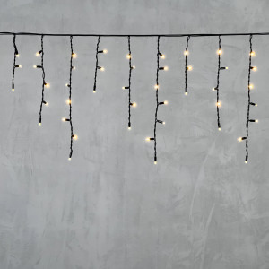 Светодиодная бахрома с колпачком 3,1*0,5 м., 120 теплых белых LED ламп, каучуковый черный провод, LTC (LL120-1-2WW)