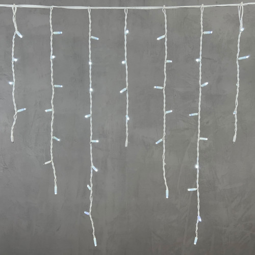 Светодиодная бахрома с колпачком 3,2*0,9 м., 168 холодных белых LED ламп, мерцание, каучуковый белый провод, LTC (LL168BLW-8-2W)