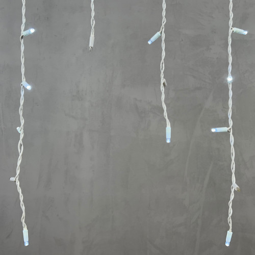 Светодиодная бахрома с колпачком 3,2*0,9 м., 168 холодных белых LED ламп, мерцание, каучуковый белый провод, LTC (LL168BLW-8-2W)