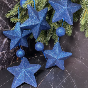 Гирлянда Звездопад 104 см., диаметр 13 см., синяя, пенопласт, Christmas DeLuxe (89427) 