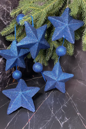 Гирлянда Звездопад 104 см., диаметр 13 см., синяя, пенопласт, Christmas DeLuxe (89427) 