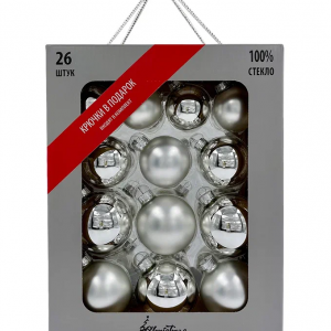 Набор стеклянных шаров Серебро 26 шт., Christmas DeLuxe (83179-86453)