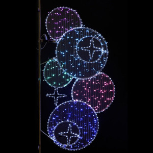 Светодиодная консоль Фейерверк, 105*170 см., разноцветные LED лампы, прозрачный силикон, Beauty Led (SKL6-2P) 