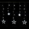 Светодиодная бахрома Звезды 2.5*0.95 м., 220V, 138 холодных белых LED ламп, прозрачный провод, контроллер, Winner (w.02.5Т.138.S+)