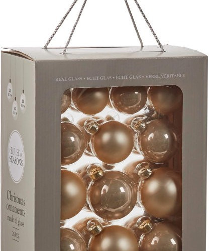 Набор стеклянных шаров 70 мм., жемчужный, 26 шт в упаковке, House of seasons (83338)