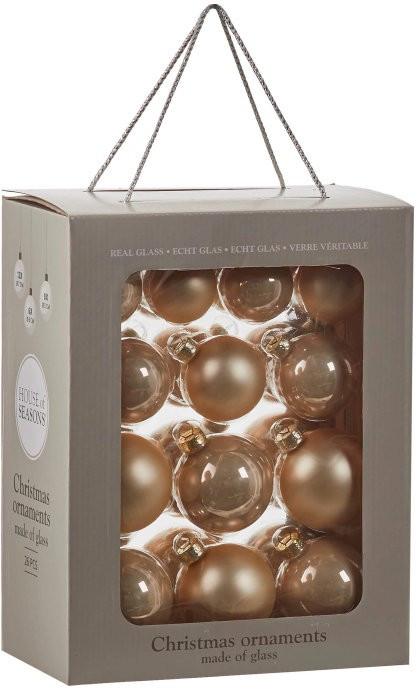 Набор стеклянных шаров 70 мм., жемчужный, 26 шт в упаковке, House of seasons (83338)