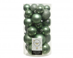 Набор пластиковых шаров Стиль mix, цвет шалфея, 30 шт., Kaemingk (022908)