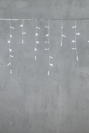 Светодиодная бахрома с колпачком 3,1*0,5 м., 120 холодных белых LED ламп, прозрачный провод ПВХ, IP65, LTC (PIL120CAP-10-2W)